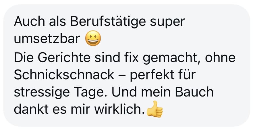 Auch als Berufstätige super umsetzbar
