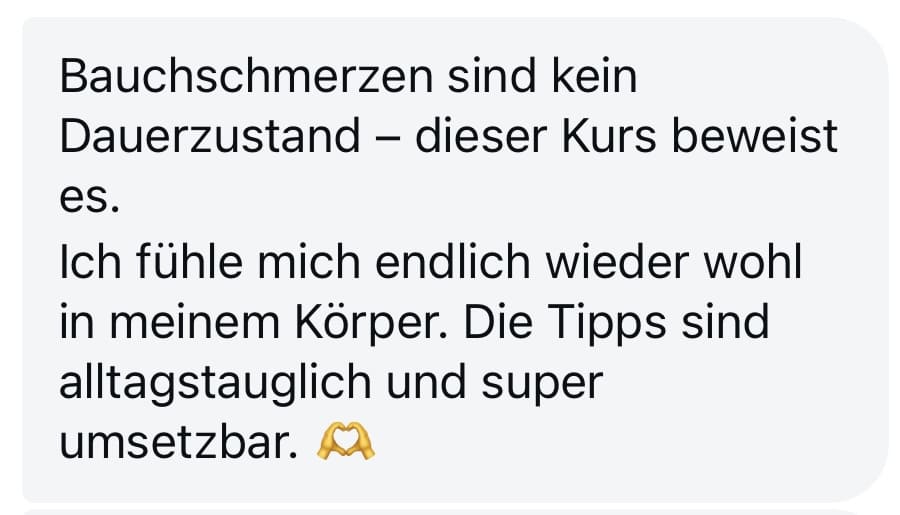 Bauchschmerzen sind kein Dauerzustand dieser Kurs beweist es
