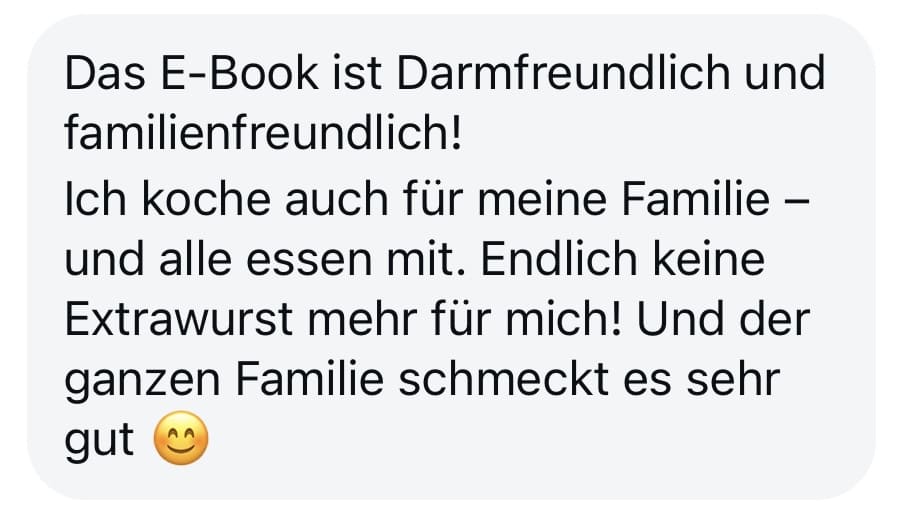 E-Book ist darmfreundlich und familienfreundlich