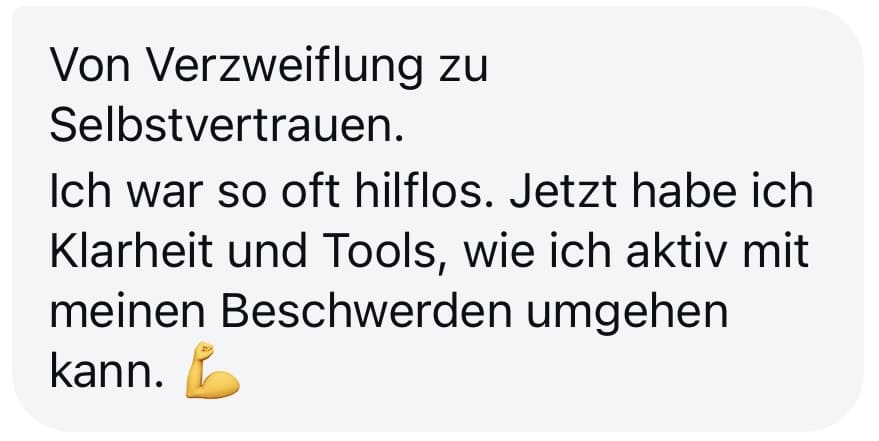 Von Verzweiflung zu Selbstvertrauen